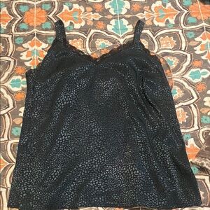 Black and GreenPatterned Tank Top